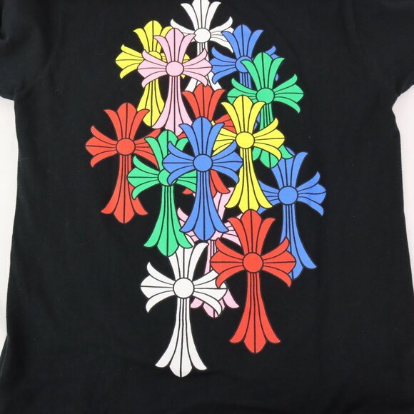 Pre-Owned Chrome Hearts Cross Cemetery Tee in Black/Multicolor Size Small - Picture 6 of 12